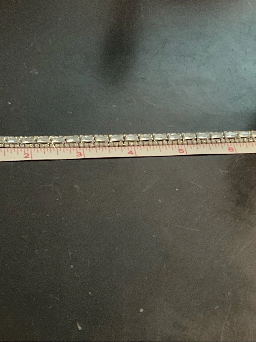 Silver Tone Baguette Rhinestone Double Row Tennis Bracelet 7” NWOT